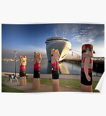 0747 Bollards and Silver Spirit - Geelong Poster