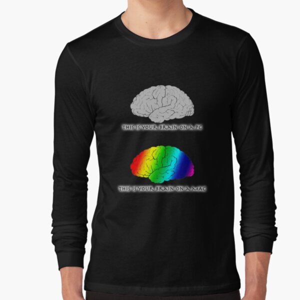 Brain on a Mac Long Sleeve T-Shirt