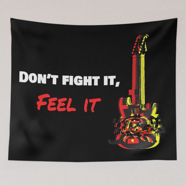 Item preview, Cool guitar with glitch effect | Quote Don't fight it, feel it | Rock on tour | British rock band  designed and sold by Kai-Shenin.