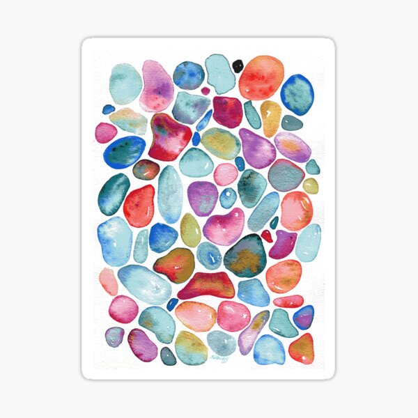 Tumblestones - Watercolour gemstone crystal stones painting Sticker