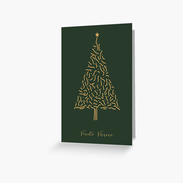 Item preview, Veselé Vánoce happy Christmas in Czech language Christmas card with Christmas tree  designed and sold by Pommallina.