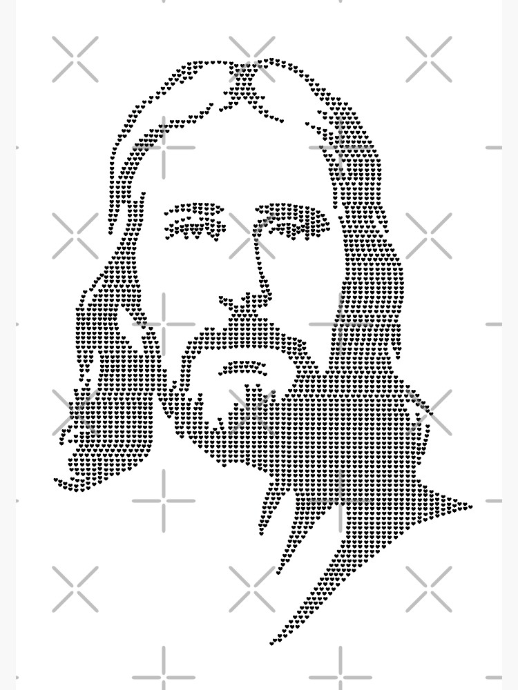 Jesus Portrait With Hearts Jesus Face Sticker For Sale By Molamode