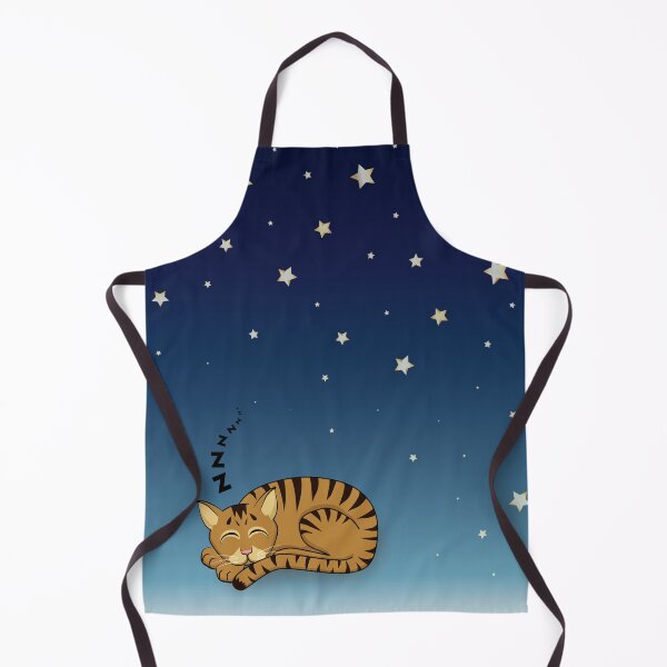 Item preview, 1960s Dreamy Tabby Cat Napping Under Starry Sky designed and sold by felinedreams.