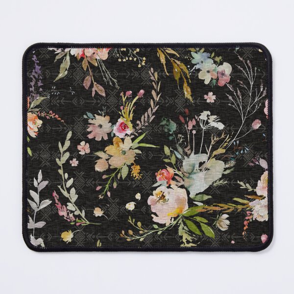 Artikel-Vorschau von Boho Meadow Floral - Schwarz, designt und verkauft von SugarPineDesign.
