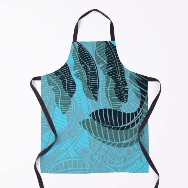 Item preview, Abstract Tropical Blue Banana Leaves Print 004 designed and sold by sunnthreads.