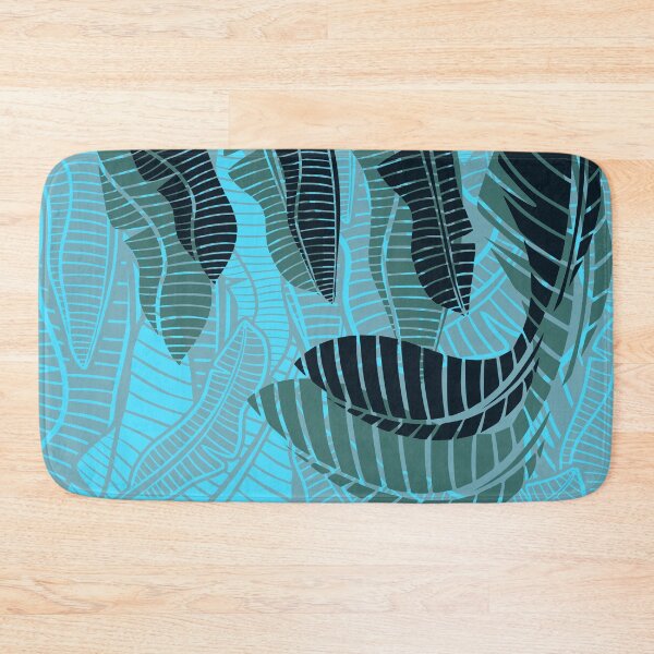 Item preview, Abstract Tropical Blue Banana Leaves Print 004 designed and sold by sunnthreads.