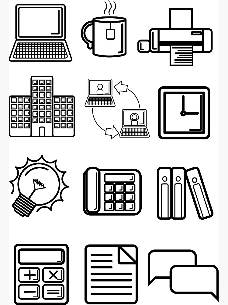 "office icons Suitable for the office industry and interface design