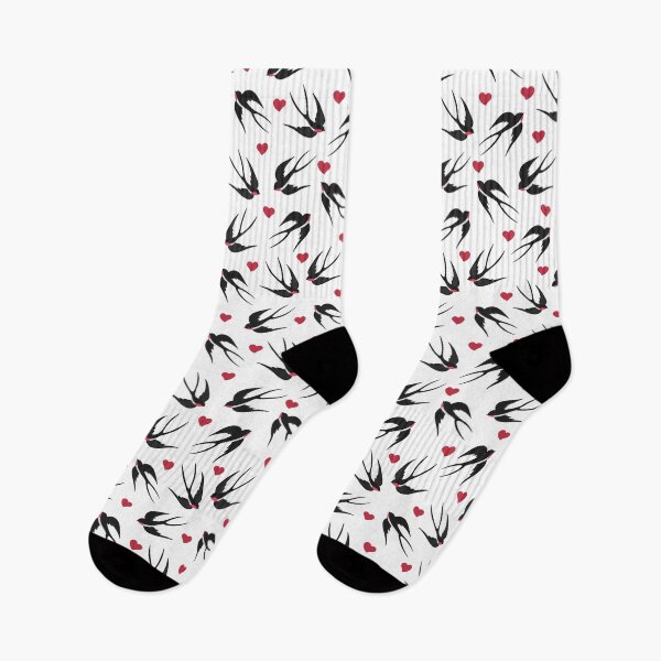 Item preview, Romantic pattern with swallows and hearts on white background. designed and sold by Umka33.