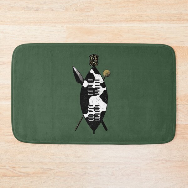 Item preview, Zulu Warrior Shield Cow Hide Spear Knobkerrie South Africa designed and sold by d247.