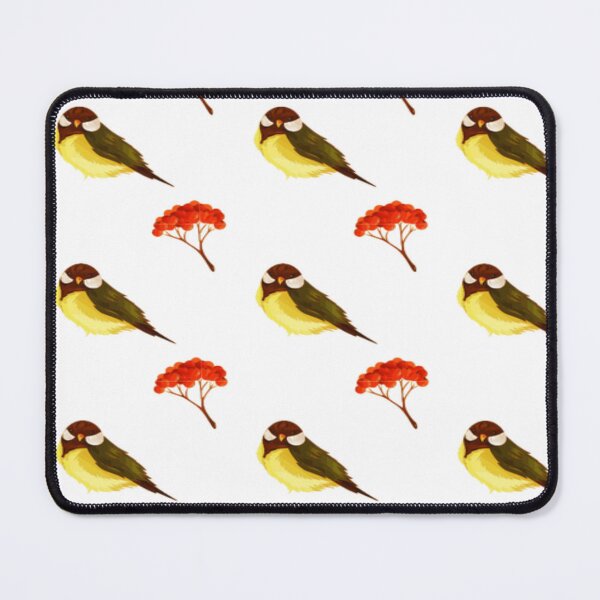 Item preview, YELLOW BIRD WITH RED FLOWERS PATTERN designed and sold by CheeryDK.