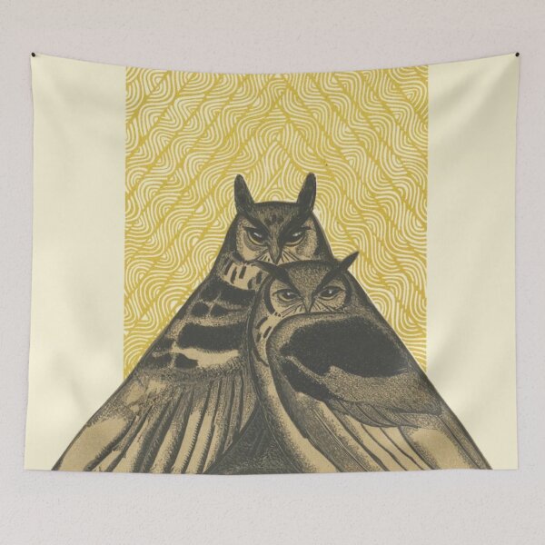 Item preview, Two Vintage Owls designed and sold by IliaLobell.