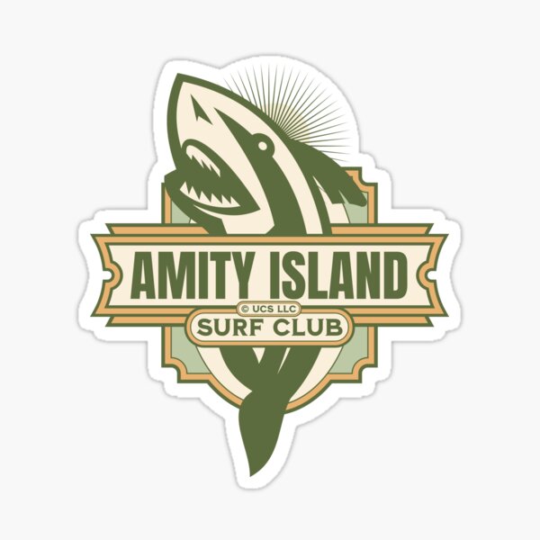 Jaws Fan Art - Amity Island Surf Club Sticker