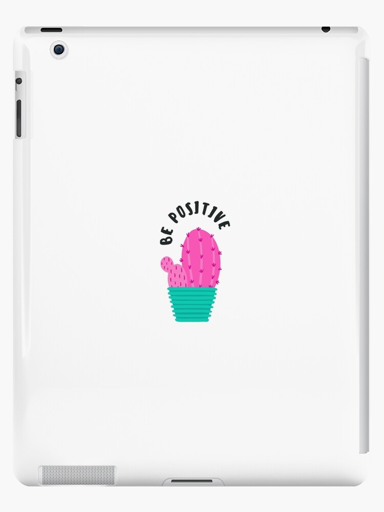 Preppy aesthetic be positive pink cactus  iPad Case & Skin for