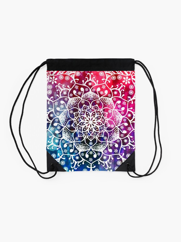 Alternate view of Mandala Namaste / Zen Yoga Meditation Mandala Drawstring Bag