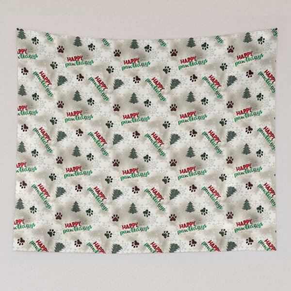 Item preview, Paw Prints and Pine Trees Happy Pawlidays Pattern designed and sold by policaincreate.