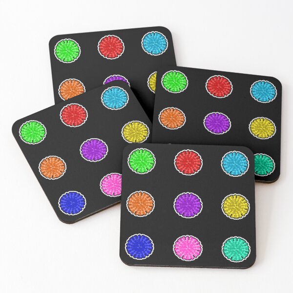 Item preview, Cartoon Virus Particles - Black Background designed and sold by Artsy-Chemist.