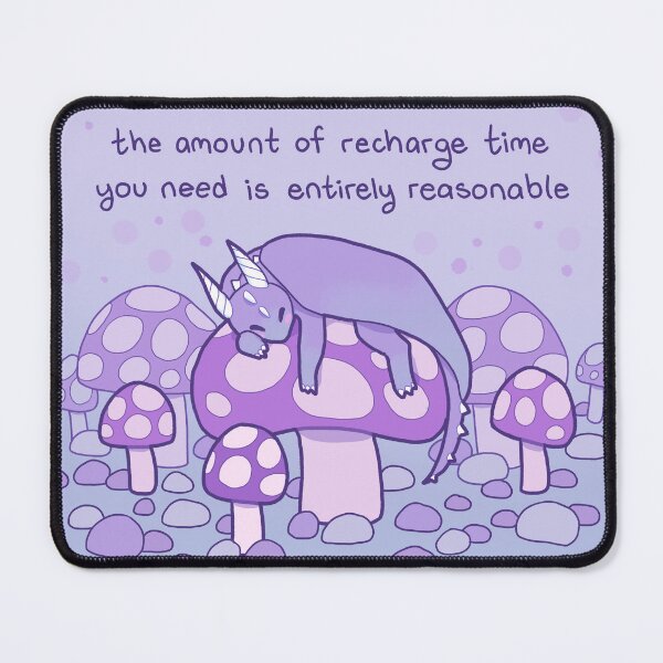 Item preview, "The Amount of Recharge Time You Need is Entirely Reasonable" Sleepy Little Mushroom Dragon designed and sold by thelatestkate.