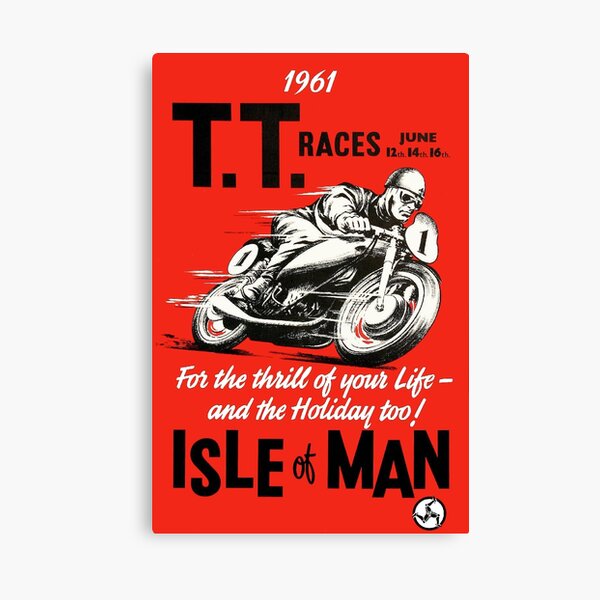 T.T. ISLE of MAN: Vintage Motorcycle Racing Print Canvas Print