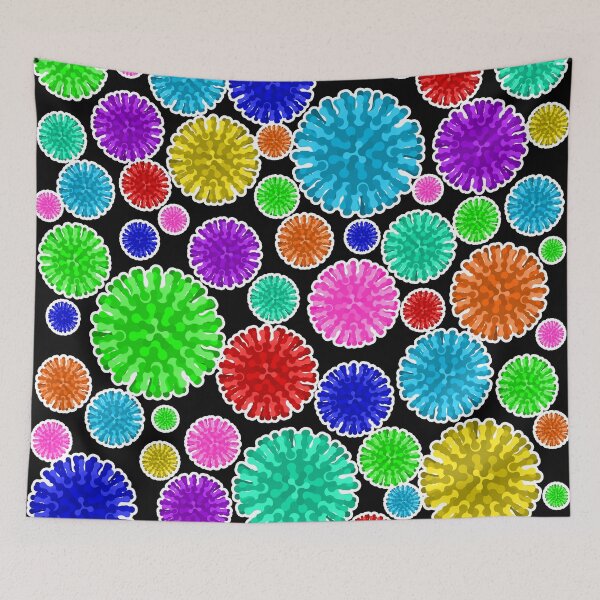 Item preview, Colorful Virus Soup - Black Background designed and sold by Artsy-Chemist.