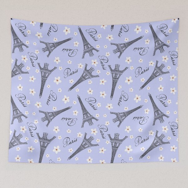 Item preview, Floral Paris Pattern Blue designed and sold by Julie Erin Designs.