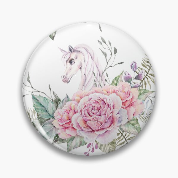 Item preview, Watercolor hand painted cute floral unicorn digital painting, repeat pattern designed and sold by tiana-geo.