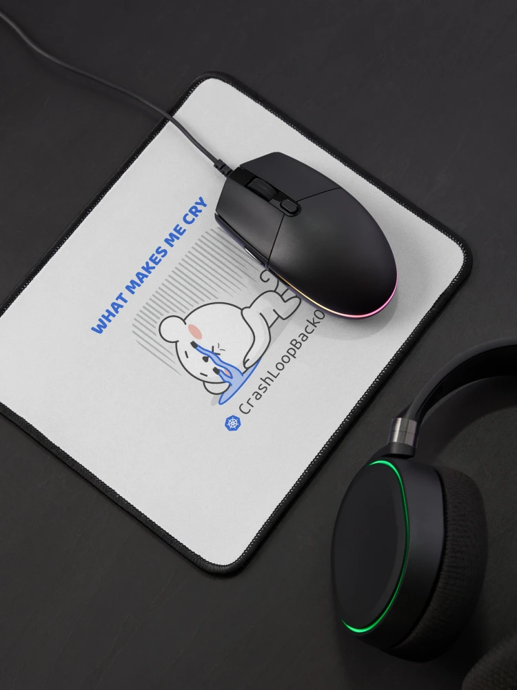 Thumbnail 4 of 5, Mouse Pad, Kubernetes – CrashLoopBackOff Meme designed and sold by cookieandcode.