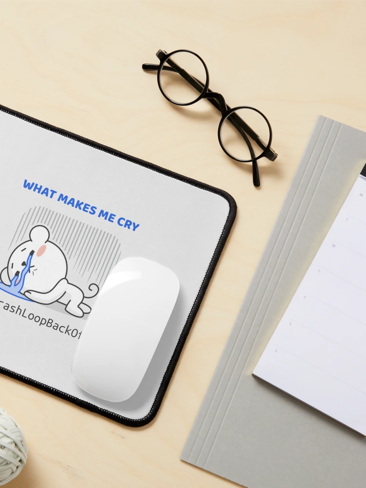 Thumbnail 3 of 5, Mouse Pad, Kubernetes – CrashLoopBackOff Meme designed and sold by cookieandcode.