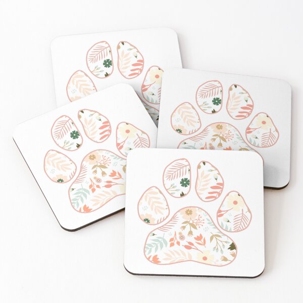 Item preview, Pink Floral Dog Paw designed and sold by The Hobbyist Vancouver.