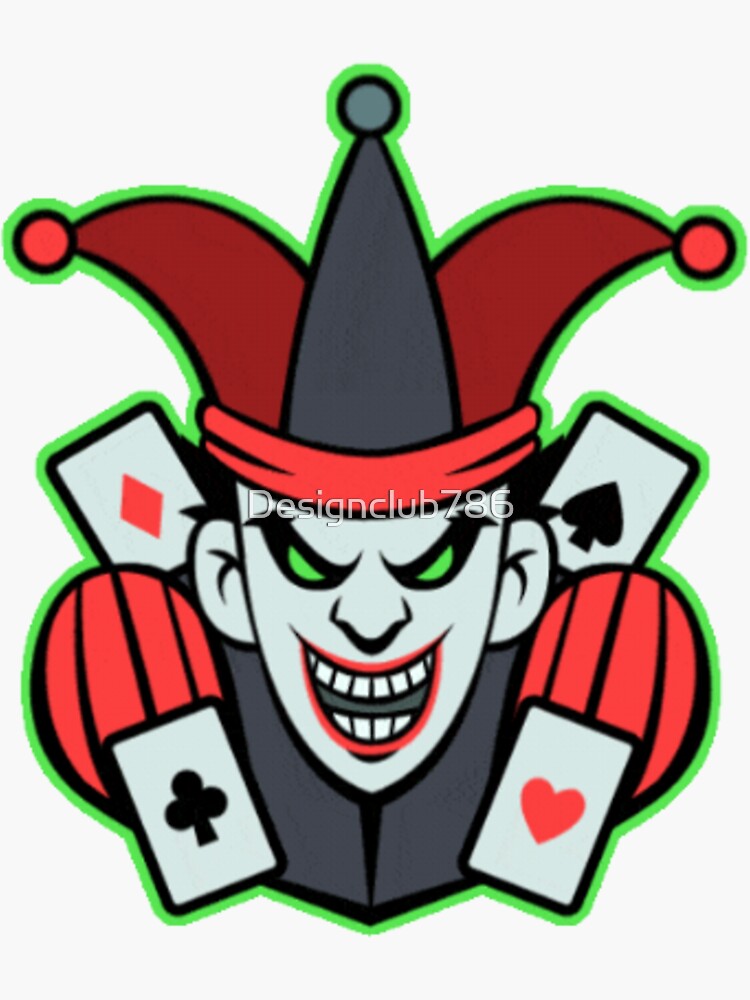 "Joker with playing cards stickers" Sticker for Sale by