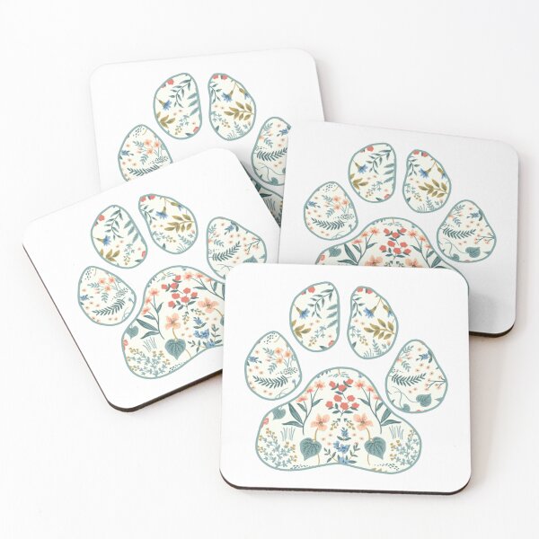 Item preview, Blue Floral Dog Paw designed and sold by The Hobbyist Vancouver.