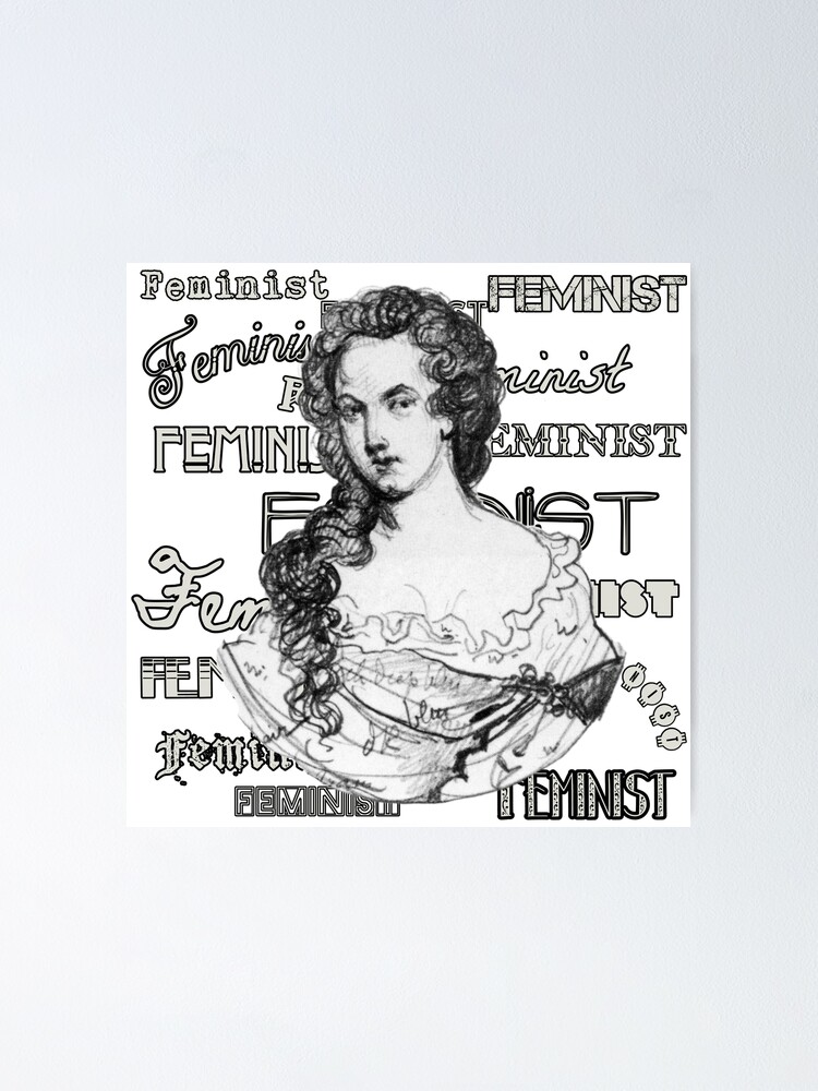 Poster « Le féminisme en noir et blanc Aphra Behn (v2) », par