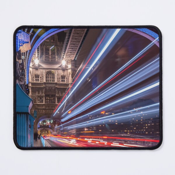 Item preview, Light trails along Tower Bridge London designed and sold by RezieMart.
