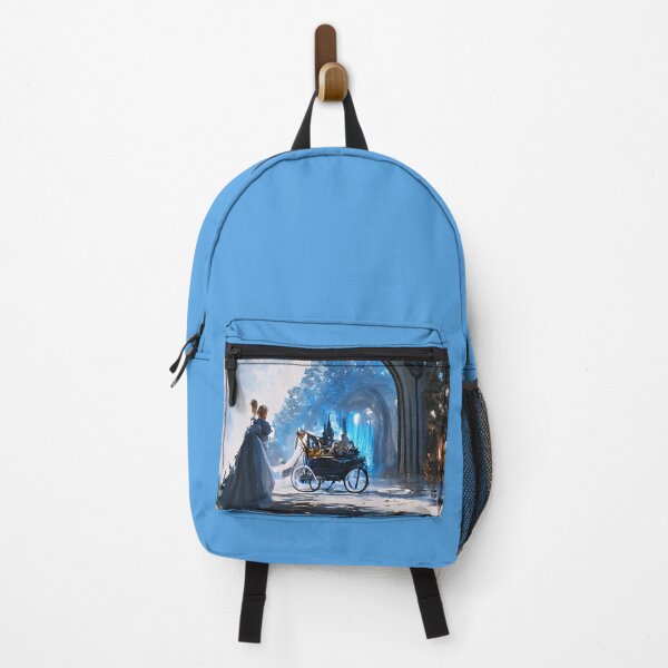 Item preview, Abstract Cinderella inspired carriage going through a blue floral arch designed and sold by fizzribbit.