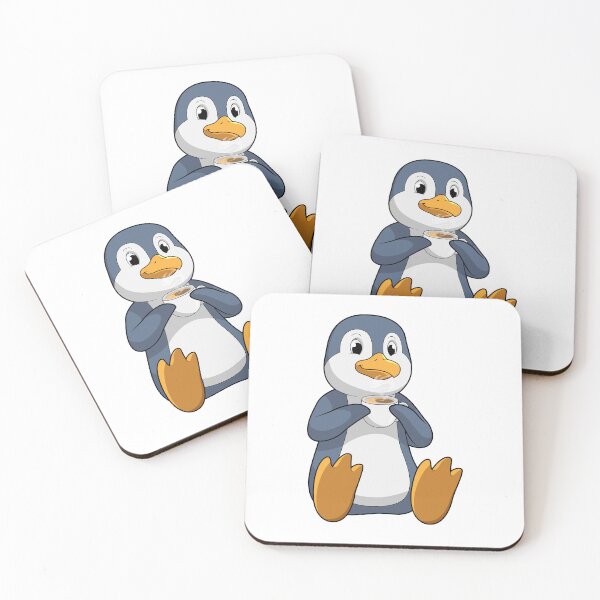 Item preview, Penguin with Coffee Cup designed and sold by Snabdesign84.