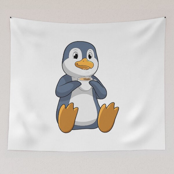 Item preview, Penguin with Coffee Cup designed and sold by Snabdesign84.
