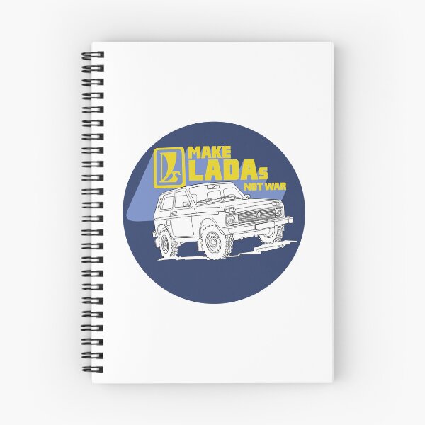 Item preview, Make Ladas Not War blue anti-war sticker based on a classic decal of the Lada Niva designed and sold by Hecksploitation.