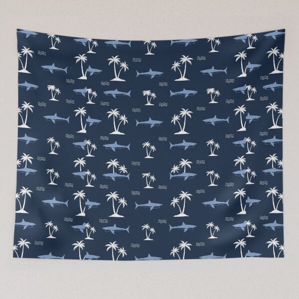 Item preview, Cute Seamless Shark And Palm Tree Pattern Gift For Marine Lover designed and sold by anes18.
