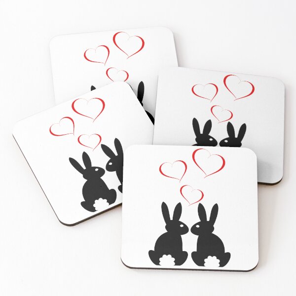 Item preview, Heart Rabbit Bunny Ladies Red Hearts designed and sold by DerNerd.