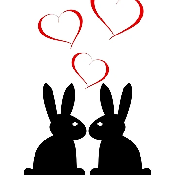 Aperçu de l'œuvre Coeur Lapin Bunny Dames Coeurs Rouges de DerNerd