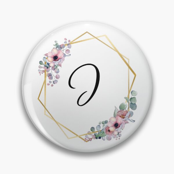 Artikelvorschau, Monogrammbuchstabe I | Lila Blüten mit goldenen Rändern entworfen und verkauft von JustSeasons.