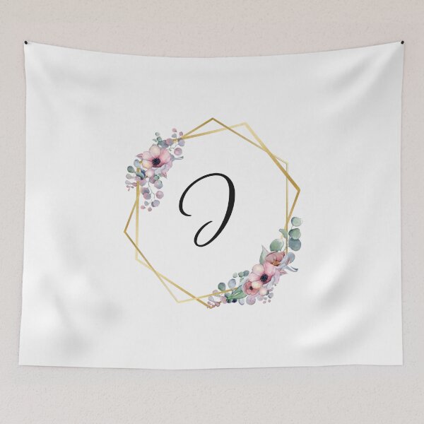 Item preview, Monogram Letter I | Lilac Flowers with Golden Edges designed and sold by JustSeasons.