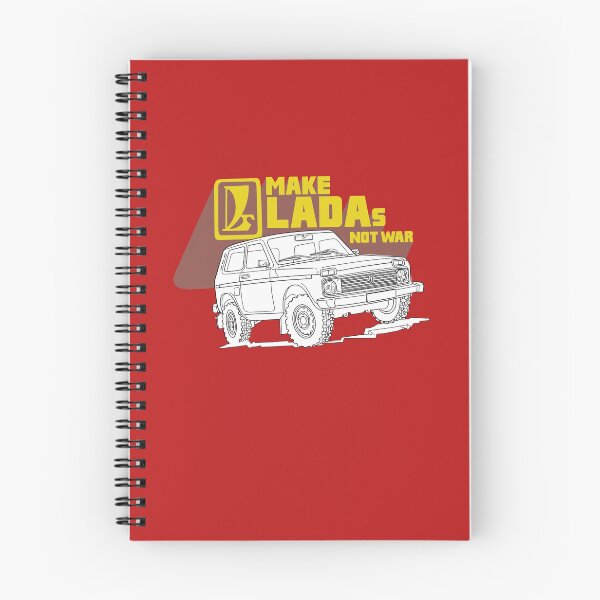 Item preview, Make Ladas Not War full red anti-war sticker based on a classic decal of the Lada Niva designed and sold by Hecksploitation.