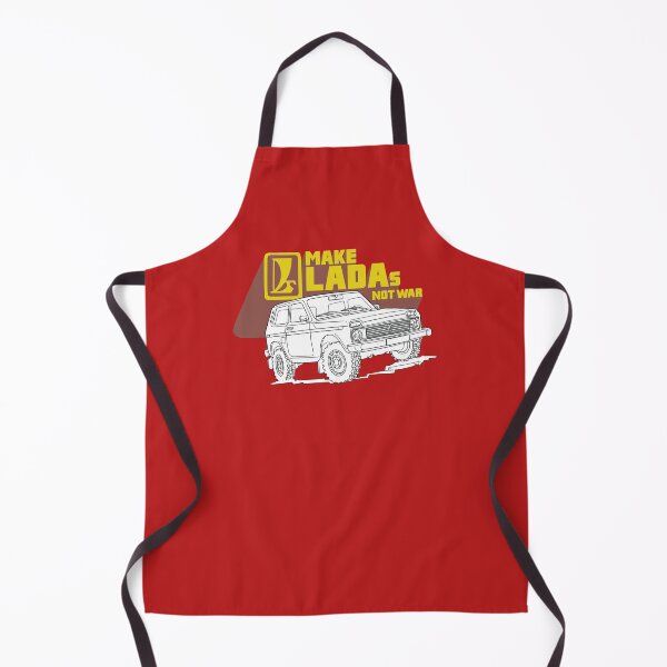 Item preview, Make Ladas Not War full red anti-war sticker based on a classic decal of the Lada Niva designed and sold by Hecksploitation.