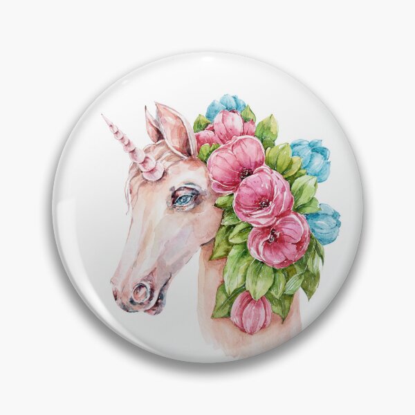 Item preview, Watercolor hand painted cute floral unicorn digital painting, repeat pattern designed and sold by tiana-geo.