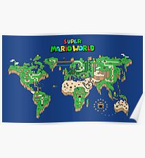 SMW Super Mario World Map Poster