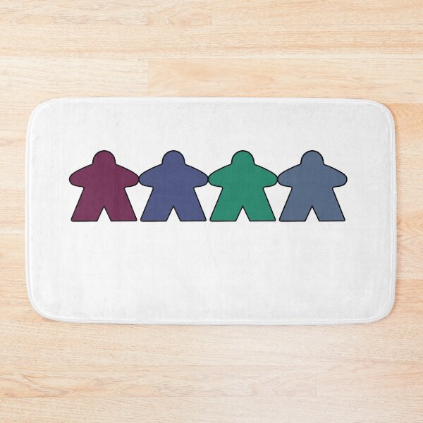 Item preview, Row of Meeples (Magenta, Purple, Teal, Blue) designed and sold by Leah Haas.