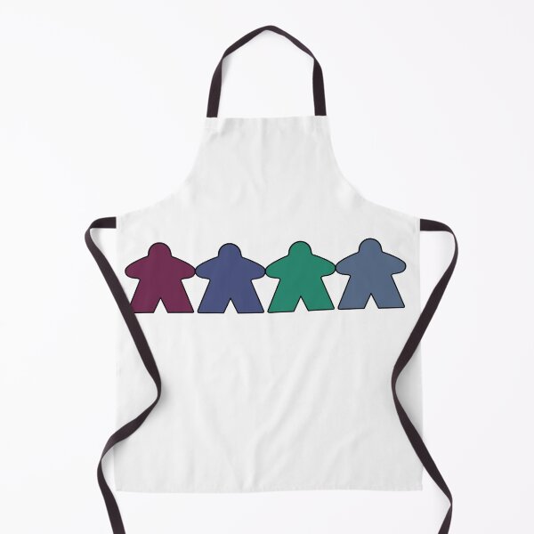 Item preview, Row of Meeples (Magenta, Purple, Teal, Blue) designed and sold by Leah Haas.