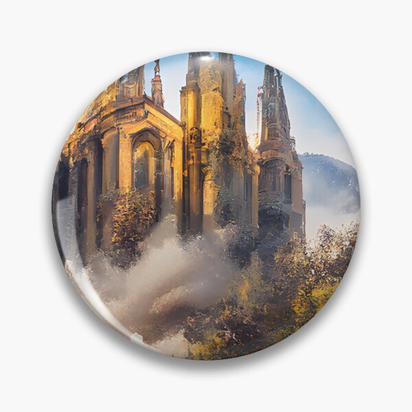 Item preview, Mountaintop Gothic Revival Architectural Style Church in Spain designed and sold by fizzribbit.