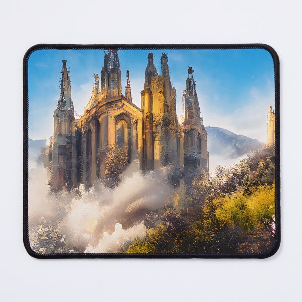 Item preview, Mountaintop Gothic Revival Architectural Style Church in Spain designed and sold by fizzribbit.