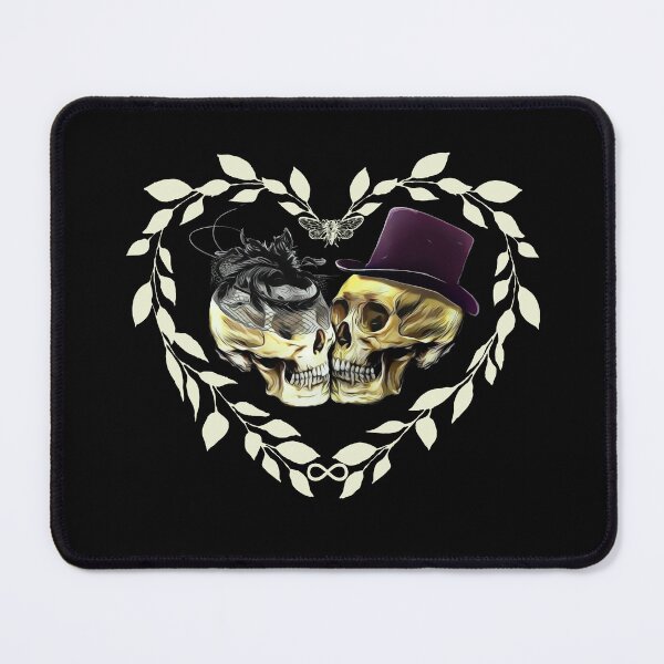Artikelvorschau, Vintage Paarherz ewige Liebhaberskelette, coole Schädel, Knochen, Halloween, romantischer Schädel, Knochen entworfen und verkauft von Collagedream.